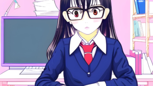 塾で学習する女子中学生