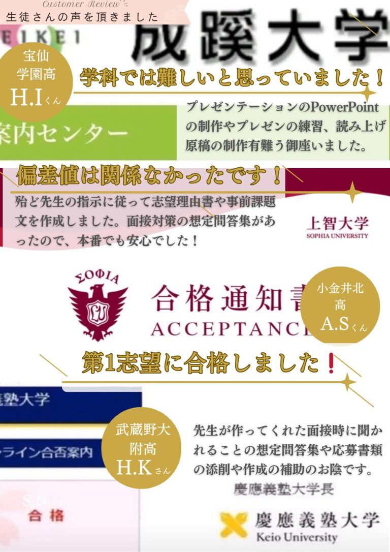 早稲田慶應上智明治立教武蔵成蹊日大