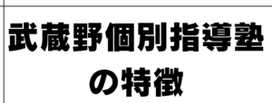 武蔵野個別指導塾の特徴