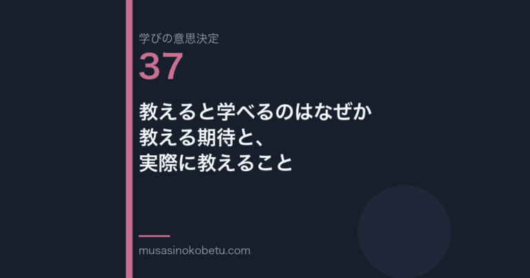 教えると学べるのはなぜか教える期待と実際に教えること学びの意思決定 第37回 | 武蔵野個別指導塾 教えると学べるのはなぜか——教える期待と、実際に教えること(学びの意思決定 第37回) 武蔵野個別指導塾