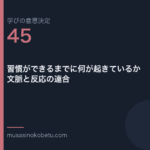 習慣ができるまでに何が起きているか文脈と反応の連合学びの意思決定 第45回 | 武蔵野個別指導塾 習慣ができるまでに何が起きているか——文脈と反応の連合(学びの意思決定 第45回) 武蔵野個別指導塾