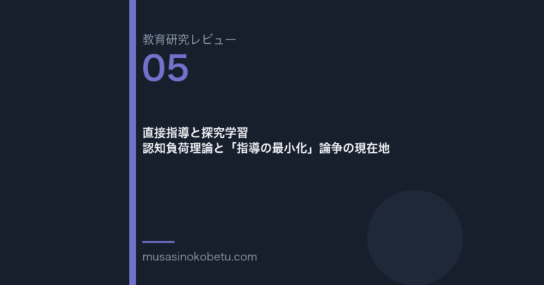 教育研究レビュー 05 認知負荷理論と指導の最小化論争 | 武蔵野個別指導塾 教育研究レビュー第5回「認知負荷理論と「指導の最小化」論争」 武蔵野個別指導塾