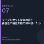 教育研究レビュー 07 マインドセット研究の現在再現性の検証を経て何が残ったか | 武蔵野個別指導塾 教育研究レビュー第7回「マインドセット研究の現在——再現性の検証を経て何が残ったか」 武蔵野個別指導塾