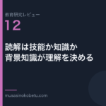 教育研究レビュー 12 読解は技能か知識か背景知識が理解を決める | 武蔵野個別指導塾 教育研究レビュー第12回「読解は技能か知識か——背景知識が理解を決める」 武蔵野個別指導塾