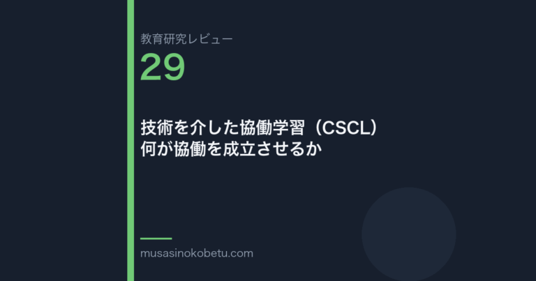 教育研究レビュー 29 グループにすれば学ぶわけではない協同学習の条件 | 武蔵野個別指導塾 教育研究レビュー第29回「グループにすれば学ぶ、わけではない——協同学習の条件」 武蔵野個別指導塾