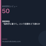 教育研究レビュー 50 神経神話脳科学に基づくという言葉をどう読むか | 武蔵野個別指導塾 教育研究レビュー第50回「神経神話——「脳科学に基づく」という言葉をどう読むか」
武蔵野個別指導塾