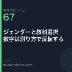 教育研究レビュー 67 ジェンダーと教科選択数字は測り方で反転する | 武蔵野個別指導塾 教育研究レビュー第67回「ジェンダーと教科選択——数字は測り方で反転する」
武蔵野個別指導塾