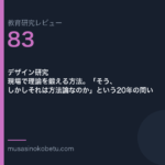 教育研究レビュー 83 デザイン研究現場で理論を鍛える方法そうしかしそれは方法論なのかという20年の問い | 武蔵野個別指導塾 教育研究レビュー第83回「デザイン研究——現場で理論を鍛える方法。「そう、しかしそれは方法論なのか」という20年の問い」
武蔵野個別指導塾