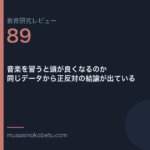 教育研究レビュー 89 音楽を習うと頭が良くなるのか同じデータから正反対の結論が出ている | 武蔵野個別指導塾 教育研究レビュー第89回「音楽を習うと頭が良くなるのか——同じデータから正反対の結論が出ている」
武蔵野個別指導塾