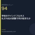 教育研究レビュー 94 学校のマインドフルネス8376名の試験で何が起きたか | 武蔵野個別指導塾 教育研究レビュー第94回「学校のマインドフルネス——8,376名の試験で何が起きたか」
武蔵野個別指導塾