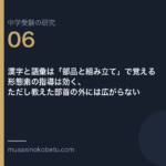 漢字と語彙は「部品と組み立て」で覚える——形態素の指導は効く、ただし教えた部首の外には広がらない | 武蔵野個別指導塾 漢字と語彙は「部品と組み立て」で覚える——形態素の指導は効く、ただし教えた部首の外には広がらない 武蔵野個別指導塾