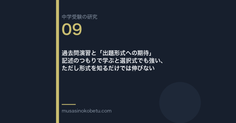 過去問演習と「出題形式への期待」——記述のつもりで学ぶと選択式でも強い、ただし形式を知るだけでは伸びない 武蔵野個別指導塾