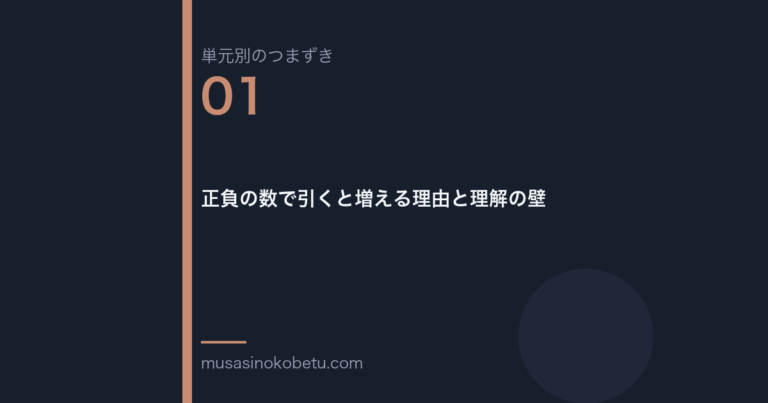 正負の数で引くと増える理由と理解の壁 | 武蔵野個別指導塾 正負の数で引くと増える理由と理解の壁(単元別のつまずき研究 第1回のアイキャッチ) 武蔵野個別指導塾