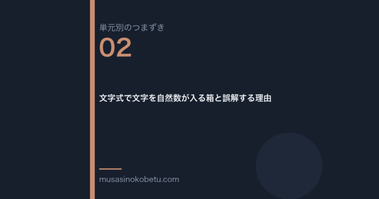 文字式で文字を自然数が入る箱と誤解する理由 | 武蔵野個別指導塾 文字式で文字を自然数が入る箱と誤解する理由(単元別のつまずき研究 第2回のアイキャッチ) 武蔵野個別指導塾