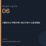 小数の大小で桁が多いほど大きいと誤る理由 | 武蔵野個別指導塾 小数の大小で桁が多いほど大きいと誤る理由(単元別のつまずき研究 第6回のアイキャッチ) 武蔵野個別指導塾
