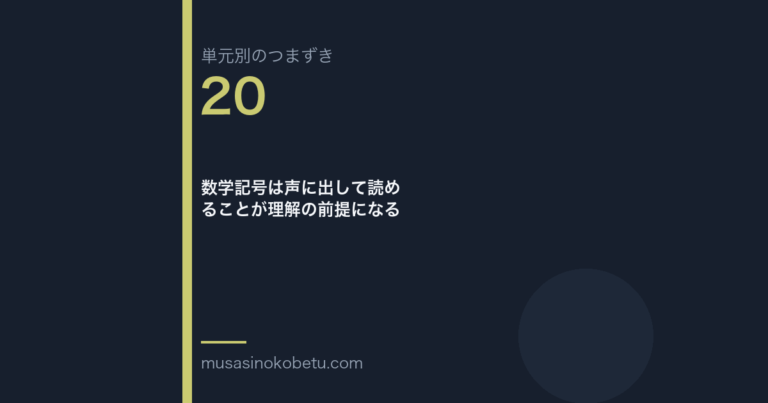 数学記号は声に出して読めることが理解の前提になる（単元別のつまずき研究 第20回のアイキャッチ） 武蔵野個別指導塾
