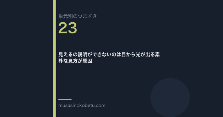 見えるの説明ができないのは目から光が出る素朴な見方が原因（単元別のつまずき研究 第23回のアイキャッチ） 武蔵野個別指導塾