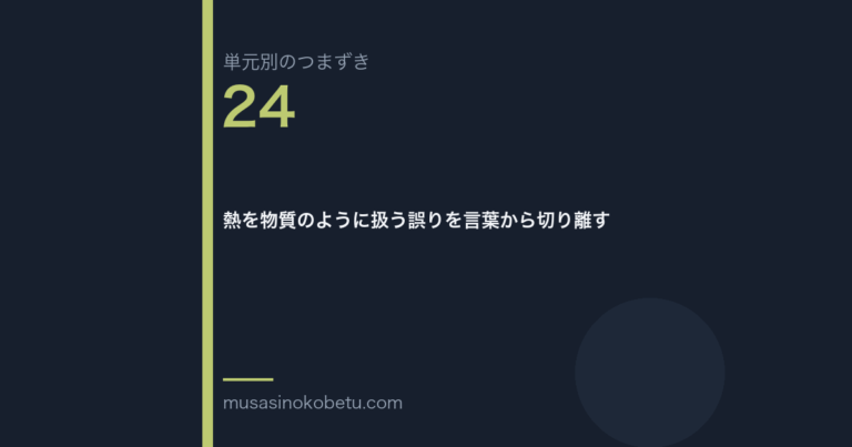 熱を物質のように扱う誤りを言葉から切り離す（単元別のつまずき研究 第24回のアイキャッチ） 武蔵野個別指導塾
