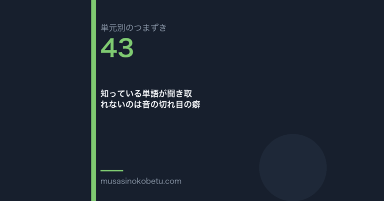 知っている単語が聞き取れないのは音の切れ目の癖（単元別のつまずき研究 第43回のアイキャッチ） 武蔵野個別指導塾