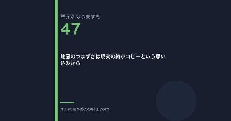 地図のつまずきは現実の縮小コピーという思い込みから（単元別のつまずき研究 第47回のアイキャッチ） 武蔵野個別指導塾
