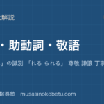 【中学受験国語】文法②助詞 助動詞 敬語を図解で総まとめ—「の」「に」の識別 「れる られる」 尊敬 謙譲 丁寧のアイキャッチ 武蔵野個別指導塾