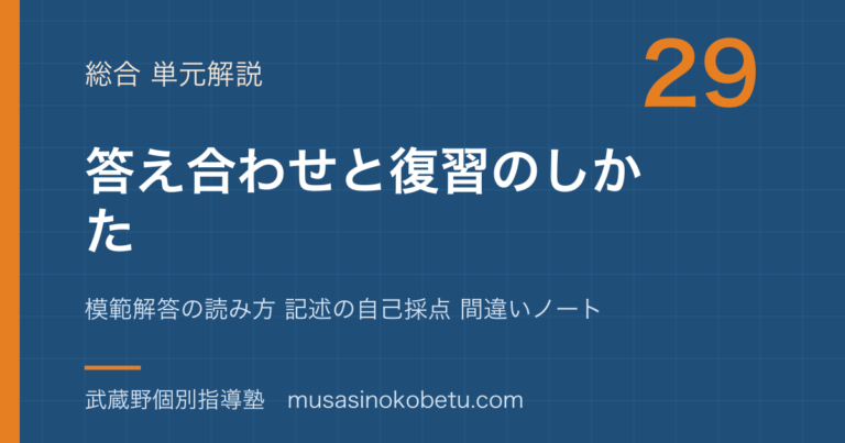 【中学受験国語】答え合わせと復習のしかたを図解で総まとめ—模範解答の読み方 記述の自己採点 間違いノートのアイキャッチ