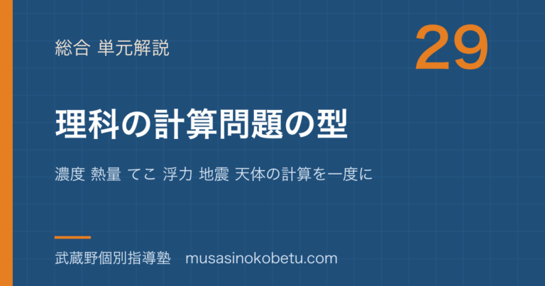 【中学受験理科】理科の計算問題の型を図解で総まとめ—濃度 熱量 てこ 浮力 地震 天体の計算を一度にのアイキャッチ