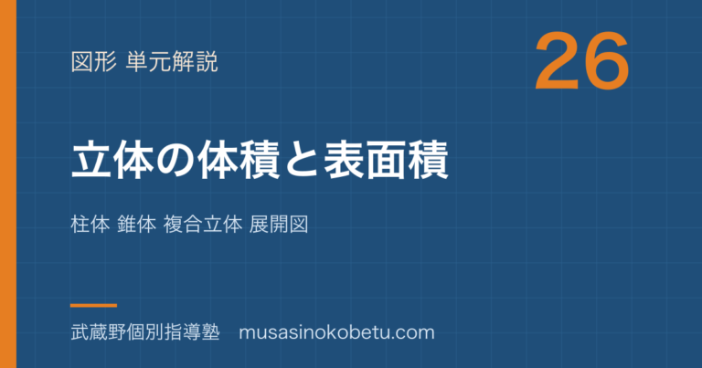 【中学受験算数】立体の体積と表面積を図解で総まとめ—柱体 錐体 複合立体 展開図のアイキャッチ