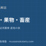 【中学受験社会】農業②野菜 果物 畜産を図解で総まとめ—促成 抑制 近郊農業 産地の表のアイキャッチ 武蔵野個別指導塾