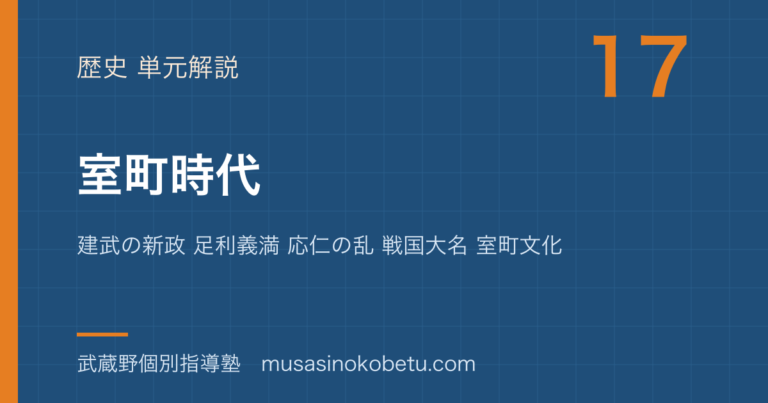 【中学受験社会】室町時代を図解で総まとめ—建武の新政 足利義満 応仁の乱 戦国大名 室町文化のアイキャッチ