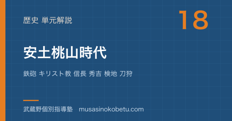 【中学受験社会】安土桃山時代を図解で総まとめ—鉄砲 キリスト教 信長 秀吉 検地 刀狩のアイキャッチ