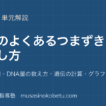 生物よくあるつまずきと直し方を図解で総まとめ用語の混同DNA量の数え方遺伝の計算グラフの読み違いのアイキャッチ | 武蔵野個別指導塾 【生物】よくあるつまずきと直し方を図解で総まとめ—用語の混同・DNA量の数え方・遺伝の計算・グラフの読み違いのアイキャッチ 武蔵野個別指導塾