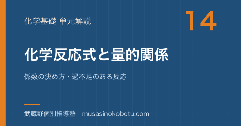 【化学基礎】化学反応式と量的関係を図解で総まとめ—係数の決め方・過不足のある反応のアイキャッチ