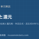 化学基礎酸化と還元を図解で総まとめ酸化数酸化剤と還元剤半反応式反応式の作り方のアイキャッチ | 武蔵野個別指導塾 【化学基礎】酸化と還元を図解で総まとめ—酸化数・酸化剤と還元剤・半反応式・反応式の作り方のアイキャッチ 武蔵野個別指導塾
