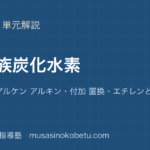 化学脂肪族炭化水素を図解で総まとめアルカン アルケン アルキン付加 置換エチレンとアセチレンのアイキャッチ | 武蔵野個別指導塾 【化学】脂肪族炭化水素を図解で総まとめ—アルカン アルケン アルキン・付加 置換・エチレンとアセチレンのアイキャッチ 武蔵野個別指導塾