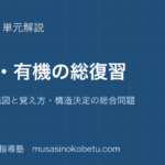 化学無機 有機の総復習を図解で総まとめ反応の系統図と覚え方構造決定の総合問題のアイキャッチ | 武蔵野個別指導塾 【化学】無機 有機の総復習を図解で総まとめ—反応の系統図と覚え方・構造決定の総合問題のアイキャッチ 武蔵野個別指導塾