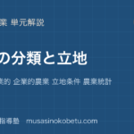 地理探究農業の分類と立地を図解で総まとめ自給的 商業的 企業的農業 立地条件 農業統計のアイキャッチ | 武蔵野個別指導塾 【地理探究】農業の分類と立地を図解で総まとめ—自給的 商業的 企業的農業 立地条件 農業統計のアイキャッチ 武蔵野個別指導塾