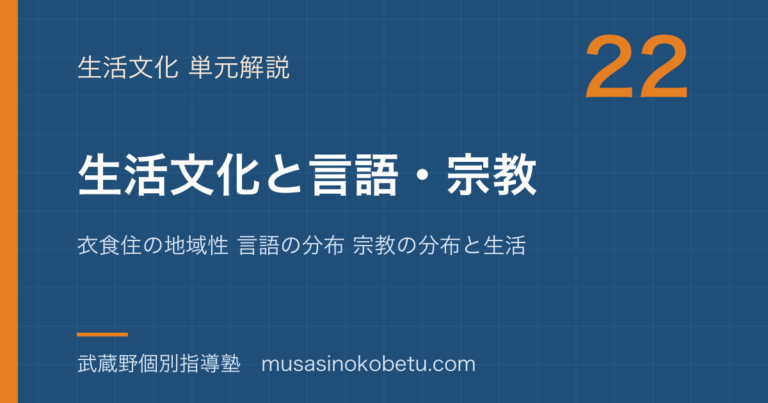 【地理探究】生活文化と言語 宗教を図解で総まとめ—衣食住の地域性 言語の分布 宗教の分布と生活のアイキャッチ