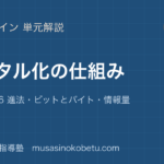 情報Iデジタル化の仕組みを図解で総まとめ2 進法16 進法ビットとバイト情報量のアイキャッチ | 武蔵野個別指導塾 【情報I】デジタル化の仕組みを図解で総まとめ—2 進法・16 進法・ビットとバイト・情報量のアイキャッチ 武蔵野個別指導塾