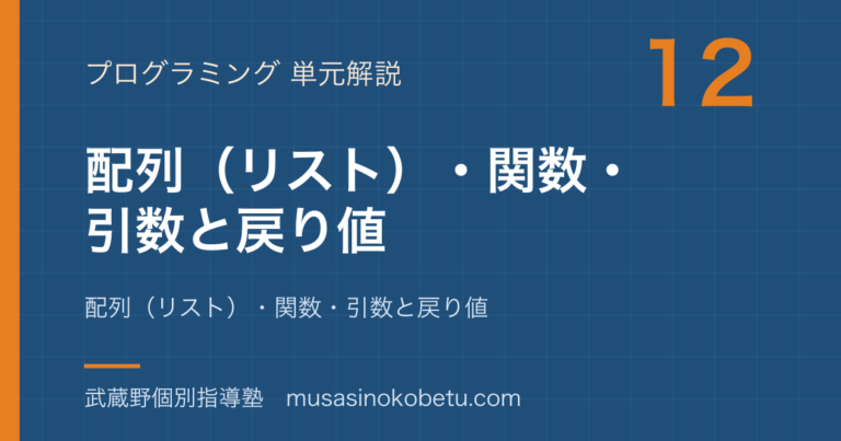 【情報I】プログラミングの基礎③を図解で総まとめ—配列(リスト)・関数・引数と戻り値のアイキャッチ