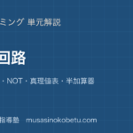 情報I論理回路を図解で総まとめANDORNOT真理値表半加算器のアイキャッチ | 武蔵野個別指導塾 【情報I】論理回路を図解で総まとめ—AND・OR・NOT・真理値表・半加算器のアイキャッチ 武蔵野個別指導塾