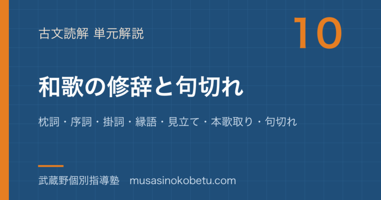 【高校古文】和歌の修辞を図解で総まとめ—枕詞・序詞・掛詞・縁語・見立て・本歌取り・句切れのアイキャッチ