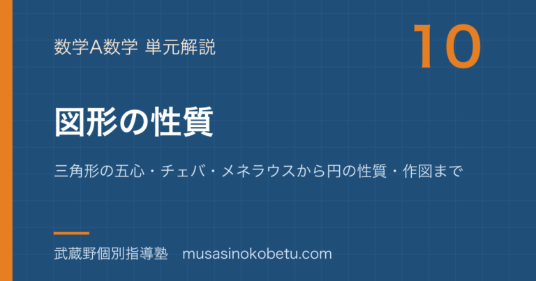 【数学A】図形の性質を図解で総まとめ—三角形の五心・チェバ・メネラウスから円の性質・作図までのアイキャッチ