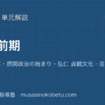 日本史探究平安前期を図解で総まとめ桓武の改革摂関政治の始まり弘仁 貞観文化荘園の形成のアイキャッチ | 武蔵野個別指導塾 【日本史探究】平安前期を図解で総まとめ—桓武の改革・摂関政治の始まり・弘仁 貞観文化・荘園の形成のアイキャッチ 武蔵野個別指導塾