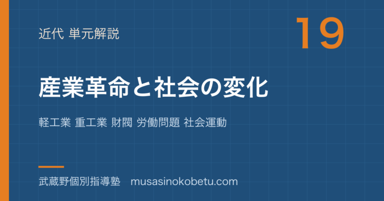 【日本史探究】産業革命と社会の変化を図解で総まとめ—軽工業 重工業 財閥 労働問題 社会運動のアイキャッチ