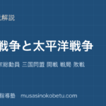 【日本史探究】日中戦争と太平洋戦争を図解で総まとめ—盧溝橋 国家総動員 三国同盟 開戦 戦局 敗戦のアイキャッチ 武蔵野個別指導塾