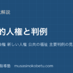 【政治経済】基本的人権と判例を図解で総まとめ—自由権 社会権 新しい人権 公共の福祉 主要判例の見方のアイキャッチ 武蔵野個別指導塾