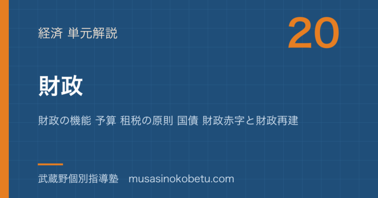 【政治経済】財政を図解で総まとめ—財政の機能 予算 租税の原則 国債 財政赤字と財政再建のアイキャッチ