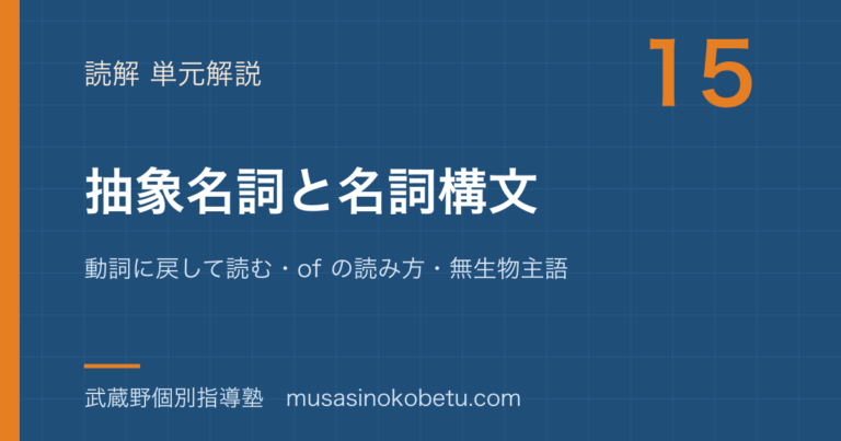 【高校英語 読解】抽象名詞と名詞構文を図解で総まとめ—動詞に戻して読む・of の読み方・無生物主語のアイキャッチ