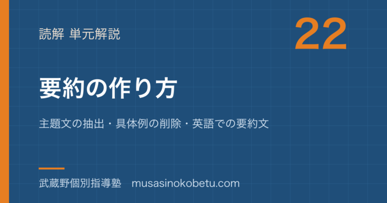 【高校英語 読解】要約の作り方を図解で総まとめ—主題文の抽出・具体例の削除・英語での要約文のアイキャッチ